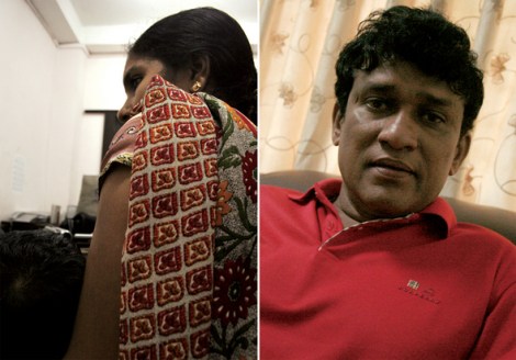 콜롬보에서 10년째 살고 있다는 타밀족 여성 슈린(가명·왼쪽)의 남편은 2007년 1월 ‘흰색 밴’을 탄 사내들에게 납치된 뒤 이제껏 소식이 없다고 했다. 타밀족 출신인 마노 가네샨 의원은 ‘납치감시위원회’ 운영을 주도하고 있다.(Photo by Lee Yu Kyung)