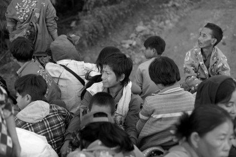 Absolute majority of IDPs from Nam Lim Pa due to the latest conflict were children and women with small number of men. (Photo © Lee Yu Kyung 2013)