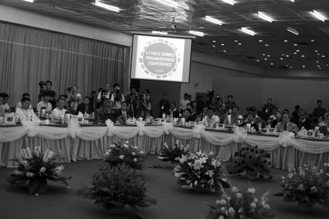 Ethnic Armed Organization Conference was held late last year in Laiza at the China-Kachin border. It was organized by Kachin Independence Organization in a bid to discuss common strategy among ethnic groups regarding ‘nationwide ceasefire’ which Burmese government ambitiously has been pushing for months by then. KIO is one of the two ethnic groups which have not signed ceasefire with Burmese government as of June 2014. (Photo © Lee Yu Kyung)