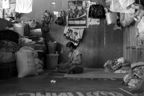 A Kachin woman in one of the IDPs camps in Laiza, the rebel’s capital near the Kachin-China border. Many of Kachin IDPs have been displaced multiple times since the war broke out in Kachin state in 2011. (Photo © Lee Yu Kyung)