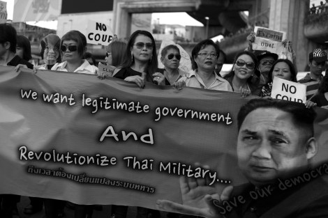 Anti-Coup protest in Bangkok, Thailand on May 22, 2014 (Photo © Lee Yu Kyung 2014)