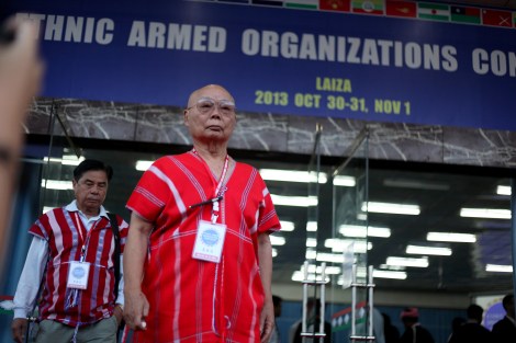 Gen. Mutu Say Poe, chairperson of Karen National Union has come out from the Ethnic conference in Laiza late 2013. (Photo  © Lee Yu Kyung)
