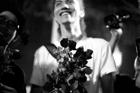 Ratthapol Supasopon was one of the student activists released after short detention as he staged a protest by three finger salute as well. (© Lee Yu Kyung 2014) 