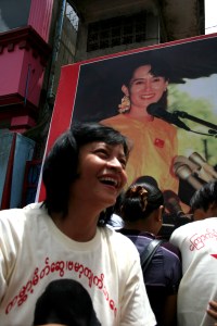 The members of NLD, the only legal opposition party during the military dictatorship in Burma were celebrating Aung San Suu Kyi's birthday 7 years ago in 2008. Suu Kyi was in house arrest at that time. (© Lee Yu Kyung 2008)   