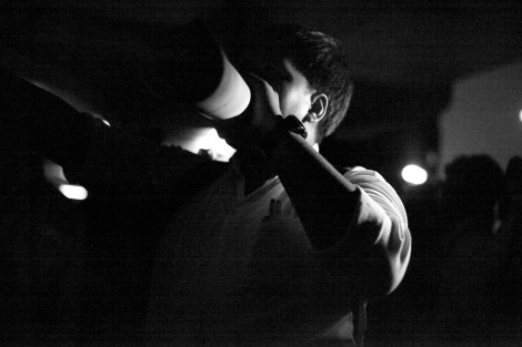 Voicing out by a 'paper phone' in the dark. Thailand has been sliding into the dark era slowly, but clearly. Liberty has been more and more deprived of. Since the latest coup on May 22 2014, absent or total lack of leadership among dissents has led to the resistance-free period, except few occasions. The recently declared Neo Democracy Movment in this circumstance has attracted pundits and unhappy folks' attention despite of the Junta's heavy  propaganda of 'making citizens happy'. The NDM seeks to people-led movement, rather than 'politicians-led' as they put. Its students are from Bangkok - hotbed of middle class - and Isarn, bastion of anti-establishment. It   remains to be seen if  the movement would be a catalyst of rebuilding grass roots movement at all. (© Lee Yu Kyung 2015) 