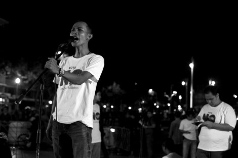 Anti-Coup activist made speech on the 2nd anniversary of Thailand's latest coup © Lee Yu Kyung 2016