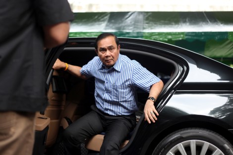 2014년 5월 쿠테타를 주도한 프라윳 찬오차 군정 총리가 투표장에 모습을 드러냈다. (© Lee Yu Kyung)